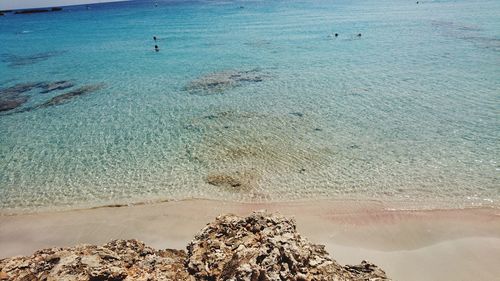 High angle view of beach