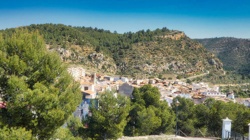 High angle view of townscape against sky