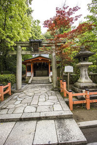 View of temple in building