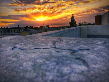 Empty road at sunset