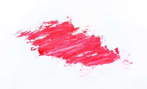 Close-up of red leaf against white background