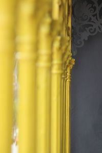 Close-up of yellow curtain