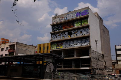 Low angle view of buildings against sky