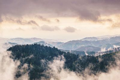 Scenic view of mountains against sky