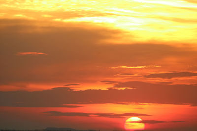 Low angle view of orange sky during sunset