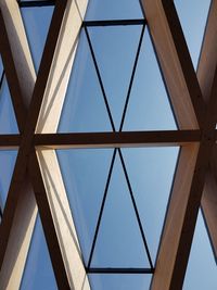 Low angle view of built structure against blue sky