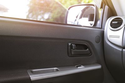 Close-up of vintage car window