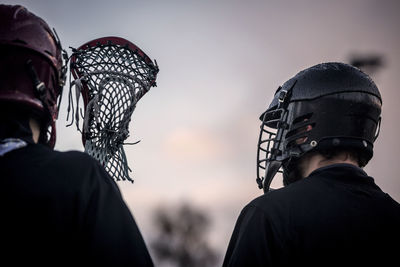 Close-up of lacrosse players