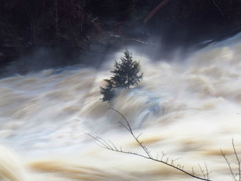 Scenic view of waterfall