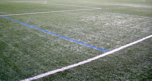 Close-up of soccer field