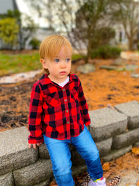 Full length portrait of cute boy