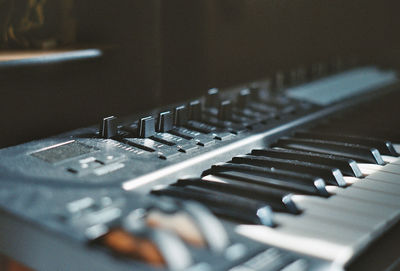 Close-up of piano keys