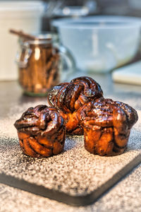 Close-up of food on table