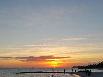 Scenic view of sunset over sea