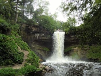 Scenic view of waterfall