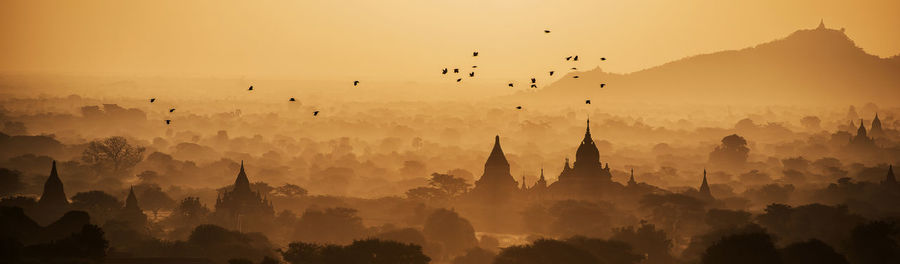 Panoramic shot of foggy landscape