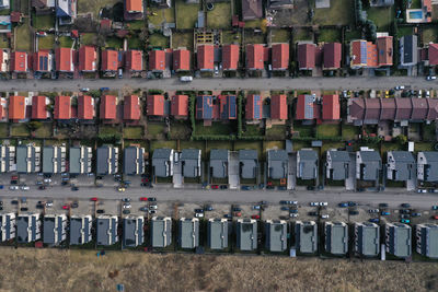 European urban suburban cityscape, aerial view of residential houses and yards. cluj napoca, romania