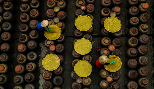 Full frame shot of various spices for sale