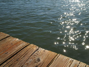 High angle view of pier over sea