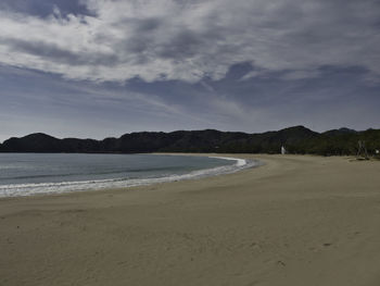 Scenic view of beach against sky