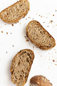 High angle view of bread