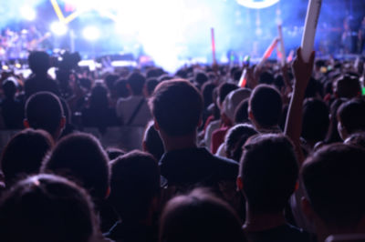 Group of people at music concert