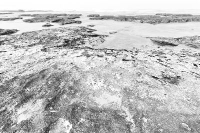 High angle view of land on shore