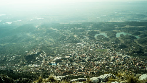 Aerial view of sea against sky