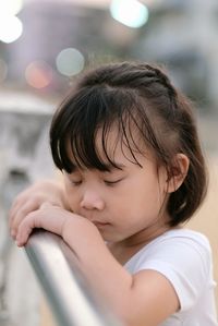 Close-up portrait of cute girl