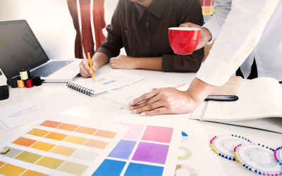 People working on table