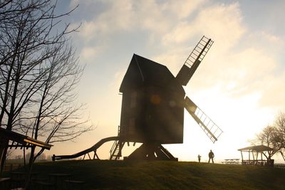 Silhouette of windmill