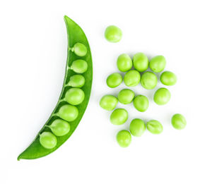 Close-up of green beans against white background