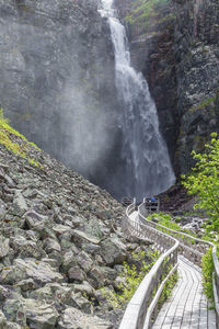 Scenic view of waterfall
