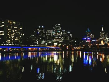 Illuminated city at night