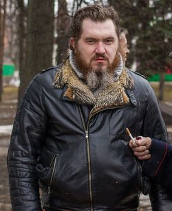 Man standing outdoors during winter