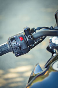 Close-up of bicycle on road