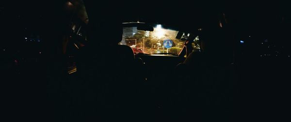 View of illuminated people at night
