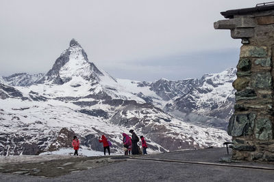 Tourists on mountain