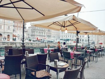 Empty chairs in restaurant