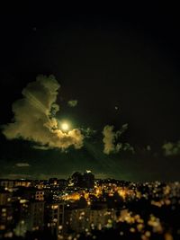 Illuminated cityscape at night