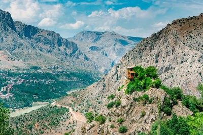 Scenic view of mountains against sky