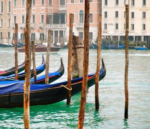 View of boats in water