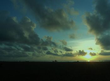 Scenic view of dramatic sky over sea