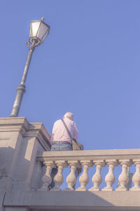 Low angle view of built structure against clear sky