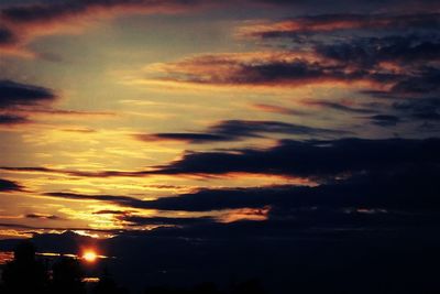 Scenic view of cloudy sky at sunset