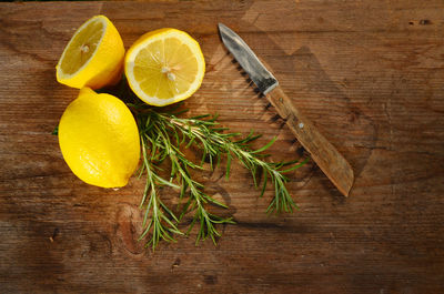 High angle view of food on table