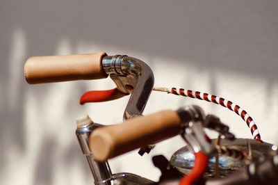 Close-up of bicycle handle