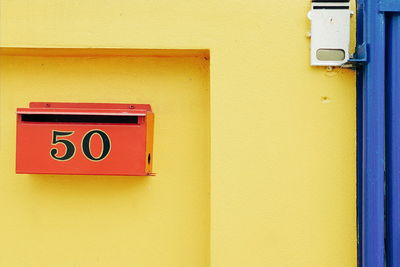 Information sign on wall