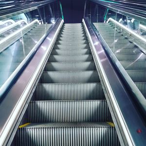 High angle view of escalator