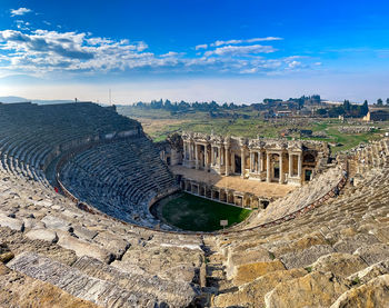 Ancient amphitheater near pamukkale in hierapolis, turkey.